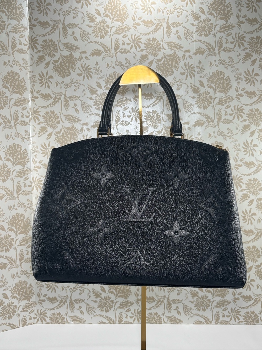 Louis Vuitton Petite Palais Black Embossed Monogram Top-Handle Tote